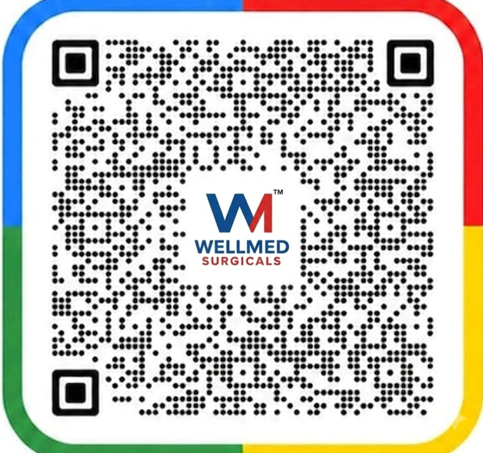QR code linking to WellMed Surgicals Google reviews